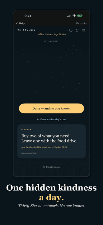 Derekh Daily: Thirty-Six: no network. No one knows.