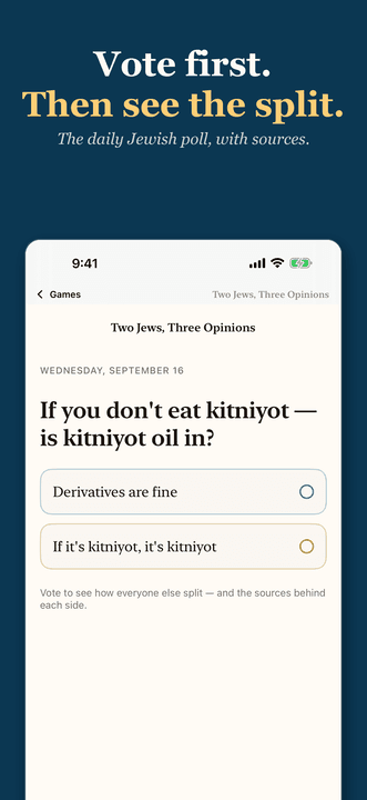 Derekh Games: Vote first. Then see the split.