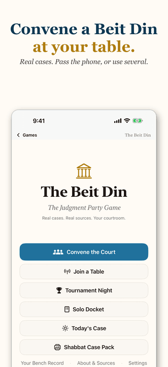 Derekh Games: Convene a Beit Din at your table.