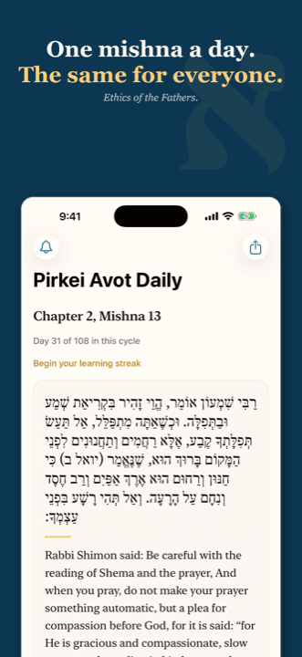 Pirkei Avot Daily: One mishna a day. The same for everyone.