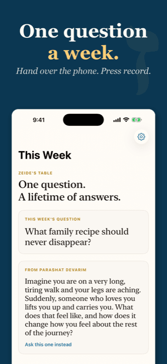Zeide's Table: One question a week.